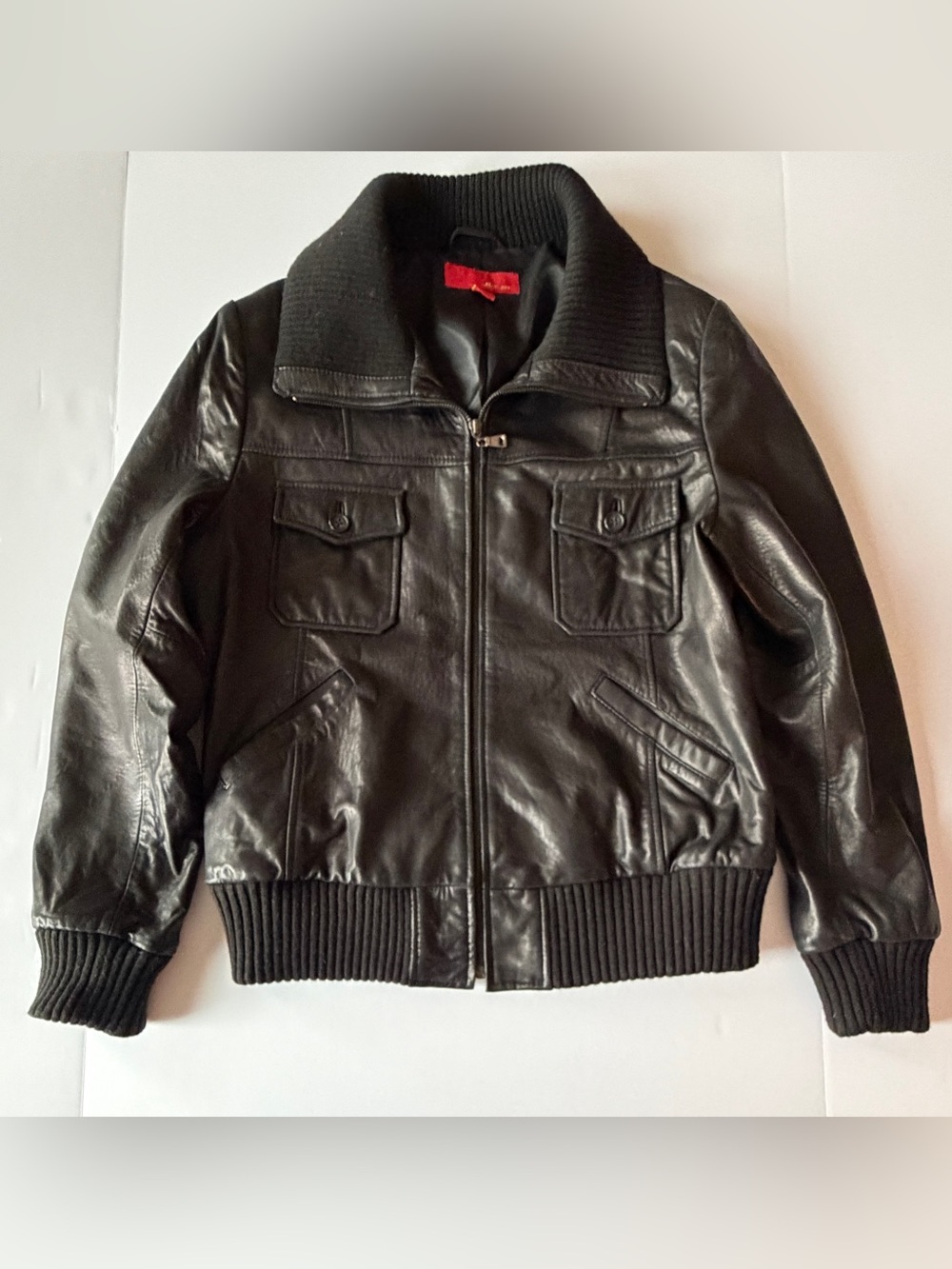 Vtg Max USA Womens Bomber Jacket Full Zip Ribbed Collar Cuffs Size XL